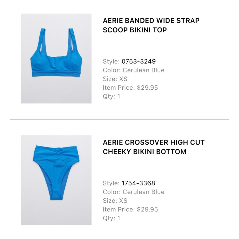 Aerie High-Waisted Scoop Neck Bikini in Blue